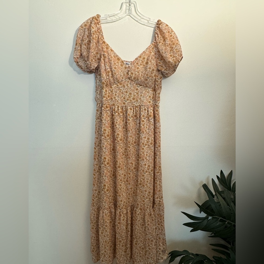 Puff sleeve floral dress